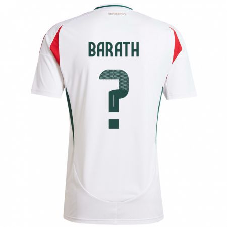 Kandiny Bambino Maglia Ungheria Péter Baráth #0 Bianco Kit Gara Away 24-26 Maglietta