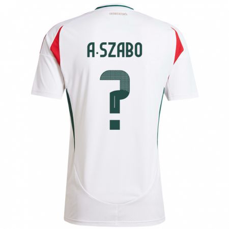 Kandiny Bambino Maglia Ungheria Alex Szabó #0 Bianco Kit Gara Away 24-26 Maglietta