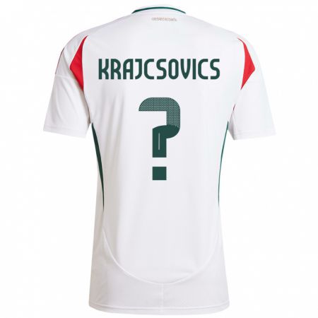 Kandiny Bambino Maglia Ungheria Ábel Krajcsovics #0 Bianco Kit Gara Away 24-26 Maglietta