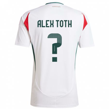 Kandiny Bambino Maglia Ungheria Alex Tóth #0 Bianco Kit Gara Away 24-26 Maglietta