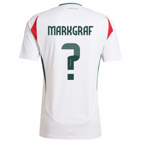 Kandiny Bambino Maglia Ungheria Ákos Markgráf #0 Bianco Kit Gara Away 24-26 Maglietta