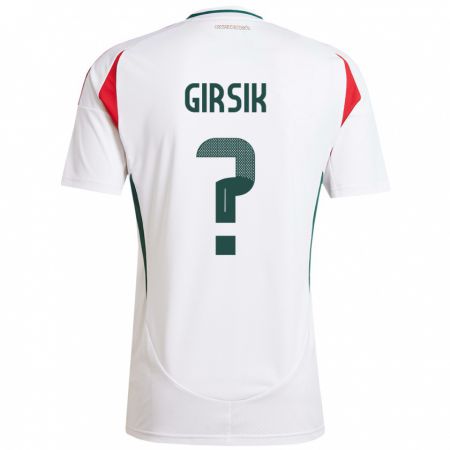 Kandiny Bambino Maglia Ungheria Attila Girsik #0 Bianco Kit Gara Away 24-26 Maglietta