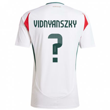 Kandiny Bambino Maglia Ungheria Mátyás Vidnyánszky #0 Bianco Kit Gara Away 24-26 Maglietta