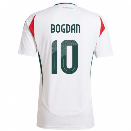 Kandiny Bambino Maglia Ungheria Hunor Bogdán #10 Bianco Kit Gara Away 24-26 Maglietta