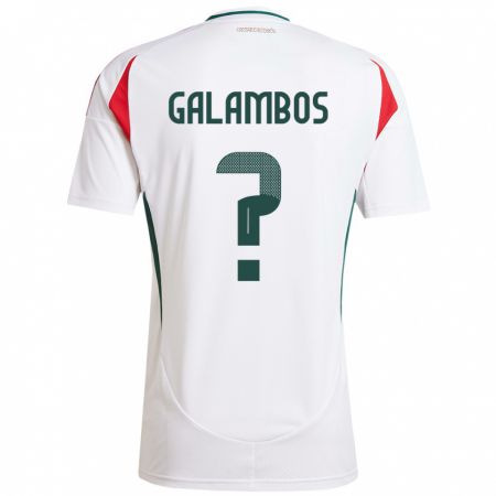 Kandiny Bambino Maglia Ungheria János Galambos #0 Bianco Kit Gara Away 24-26 Maglietta