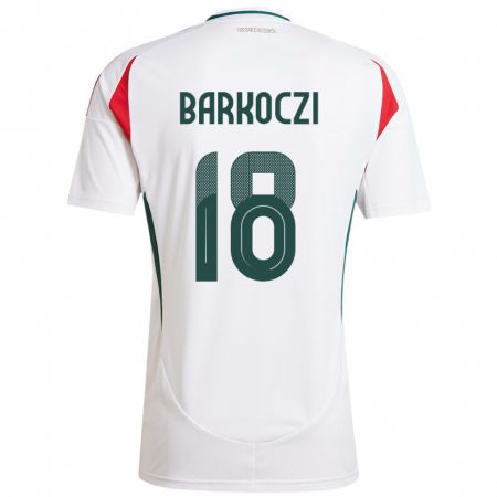 Kandiny Bambino Maglia Ungheria Barnabás Barkóczi #18 Bianco Kit Gara Away 24-26 Maglietta