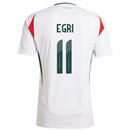 Kandiny Bambino Maglia Ungheria Imre Egri #11 Bianco Kit Gara Away 24-26 Maglietta