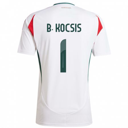 Kandiny Bambino Maglia Ungheria Botond Kocsis #1 Bianco Kit Gara Away 24-26 Maglietta