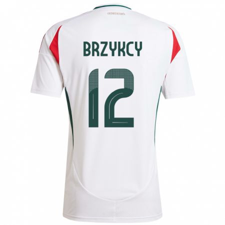 Kandiny Bambino Maglia Ungheria Lauren Brzykcy #12 Bianco Kit Gara Away 24-26 Maglietta