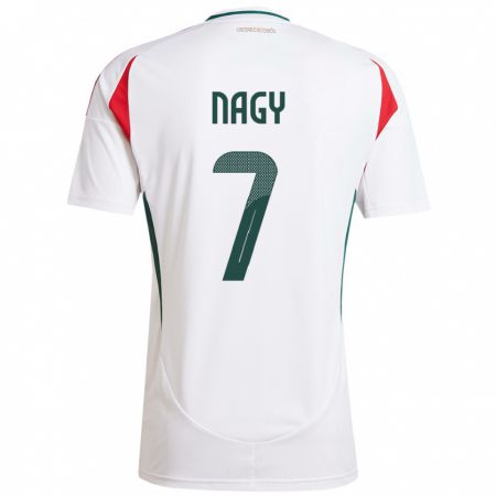 Kandinyキッズハンガリーfanni Nagy#7白アウェイシャツ24-26ジャージーユニフォーム