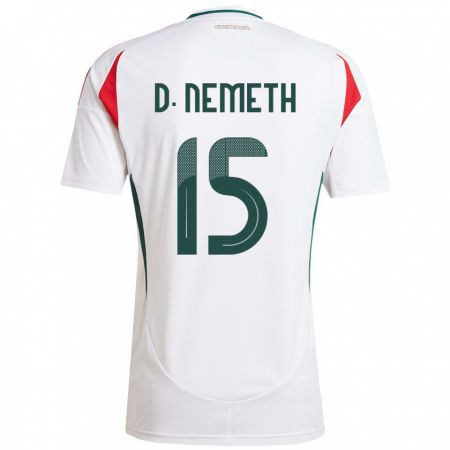 Kandiny Bambino Maglia Ungheria Diana Németh #15 Bianco Kit Gara Away 24-26 Maglietta