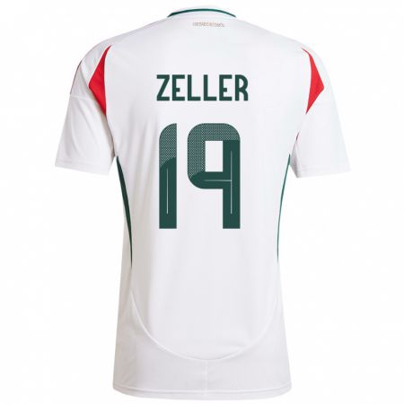 Kandiny Bambino Maglia Ungheria Dóra Zeller #19 Bianco Kit Gara Away 24-26 Maglietta