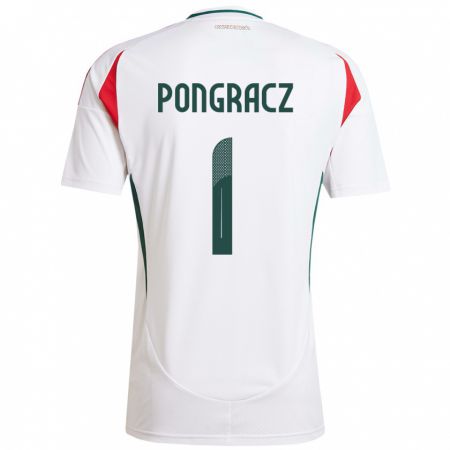 Kandiny Bambino Maglia Ungheria Agness Pongracz #1 Bianco Kit Gara Away 24-26 Maglietta