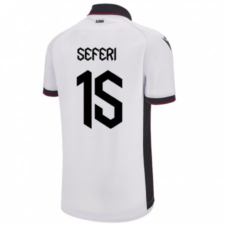 Kandiny Bambino Maglia Albania Taulant Seferi #15 Bianco Kit Gara Away 24-26 Maglietta