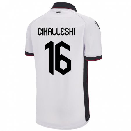 Kandiny Bambino Maglia Albania Sokol Cikalleshi #16 Bianco Kit Gara Away 24-26 Maglietta