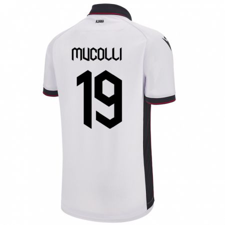 Kandiny Bambino Maglia Albania Arbnor Mucolli #19 Bianco Kit Gara Away 24-26 Maglietta