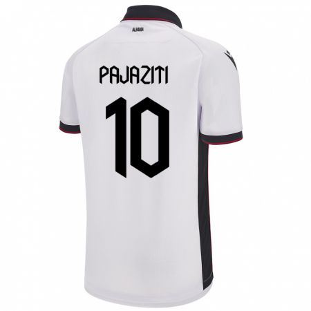 Kandiny Bambino Maglia Albania Adrion Pajaziti #10 Bianco Kit Gara Away 24-26 Maglietta