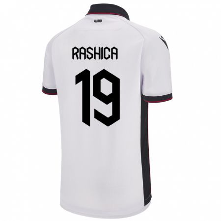 Kandiny Bambino Maglia Albania Ermir Rashica #19 Bianco Kit Gara Away 24-26 Maglietta