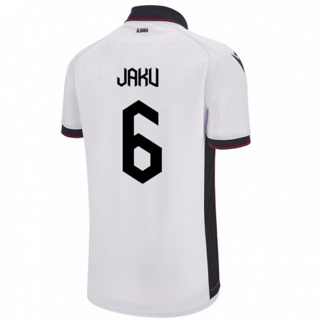 KandinyキッズアルバニアJordi Jaku#6白アウェイシャツ24-26ジャージーユニフォーム