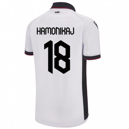 Kandiny Bambino Maglia Albania Klea Hamonikaj #18 Bianco Kit Gara Away 24-26 Maglietta