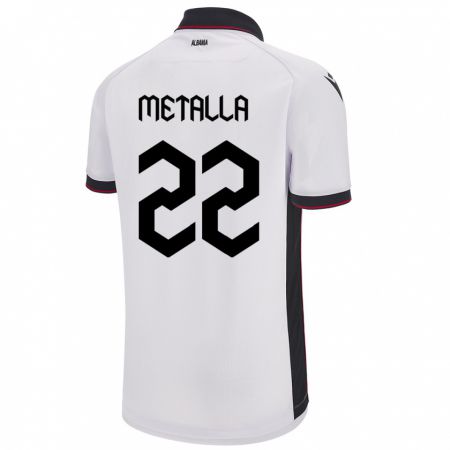 Kandiny Kinder Albanien Mikaela Metalla #22 Weiß Auswärtstrikot Trikot 24-26 T-Shirt Österreich