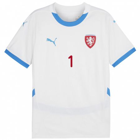 Kandiny Bambino Maglia Cechia Jindrich Stanek #1 Bianco Kit Gara Away 24-26 Maglietta