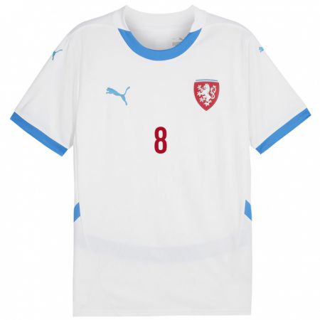 Kandiny Bambino Maglia Cechia Jiri Psenica #8 Bianco Kit Gara Away 24-26 Maglietta