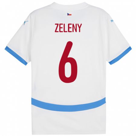 Kandiny Bambino Maglia Cechia Jaroslav Zelený #6 Bianco Kit Gara Away 24-26 Maglietta