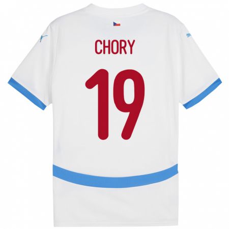 Kandiny Bambino Maglia Cechia Tomas Chory #19 Bianco Kit Gara Away 24-26 Maglietta