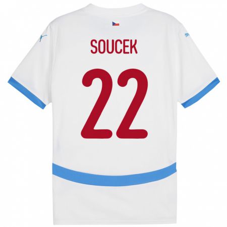 Kandiny Bambino Maglia Cechia Tomas Soucek #22 Bianco Kit Gara Away 24-26 Maglietta