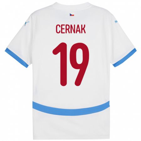 Kandiny Bambino Maglia Cechia Michal Cernak #19 Bianco Kit Gara Away 24-26 Maglietta