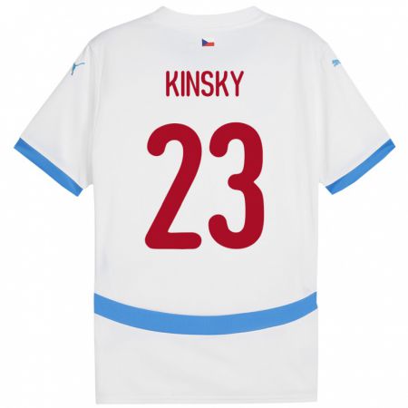 Kandiny Bambino Maglia Cechia Antonin Kinsky #23 Bianco Kit Gara Away 24-26 Maglietta