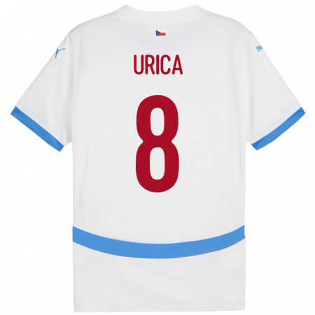 Kandiny Bambino Maglia Cechia Adam Urica #8 Bianco Kit Gara Away 24-26 Maglietta