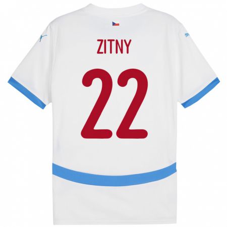 Kandiny Bambino Maglia Cechia Matej Zitny #22 Bianco Kit Gara Away 24-26 Maglietta