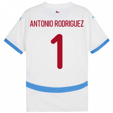 Kandiny Kinderen Tsjechië Pedro Antonio Rodriguez #1 Wit Uitshirt Uittenue 24-26 T-Shirt België