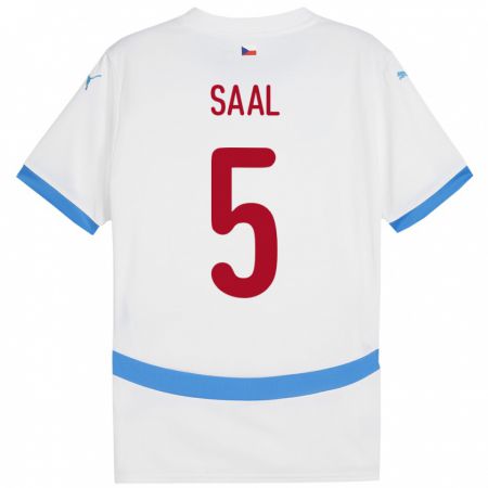 Kandiny Bambino Maglia Cechia Lukas Saal #5 Bianco Kit Gara Away 24-26 Maglietta