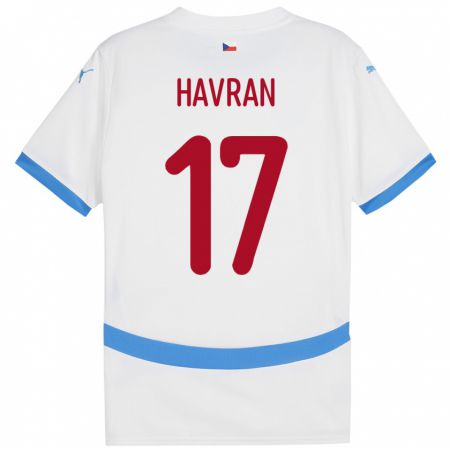 Kandiny Bambino Maglia Cechia Marek Havran #17 Bianco Kit Gara Away 24-26 Maglietta