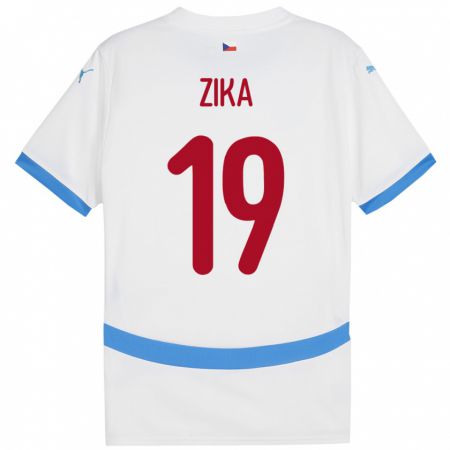 Kandiny Bambino Maglia Cechia Petr Zika #19 Bianco Kit Gara Away 24-26 Maglietta