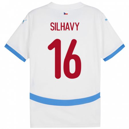 KandinyキッズチェコMatyas Silhavy#16白アウェイシャツ24-26ジャージーユニフォーム