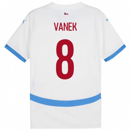 Kandiny Kinderen Tsjechië Lukas Vanek #8 Wit Uitshirt Uittenue 24-26 T-Shirt België