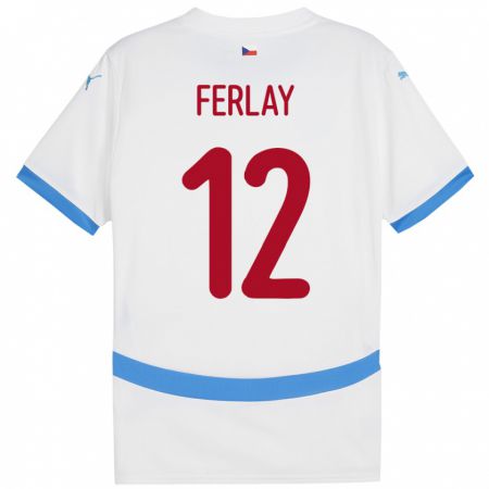 KandinyキッズチェコRuben Ferlay#12白アウェイシャツ24-26ジャージーユニフォーム