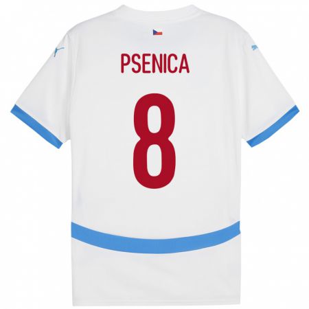 Kandiny Bambino Maglia Cechia Jiri Psenica #8 Bianco Kit Gara Away 24-26 Maglietta