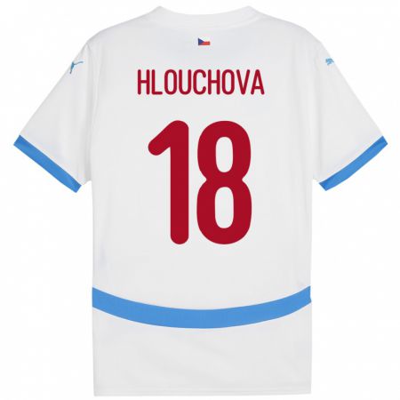 Kandiny Bambino Maglia Cechia Radka Hlouchová #18 Bianco Kit Gara Away 24-26 Maglietta