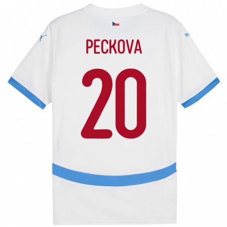 Kandiny Bambino Maglia Cechia Alena Pěčková #20 Bianco Kit Gara Away 24-26 Maglietta