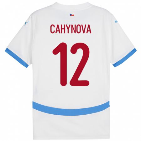 Kandiny Bambino Maglia Cechia Klára Cahynová #12 Bianco Kit Gara Away 24-26 Maglietta