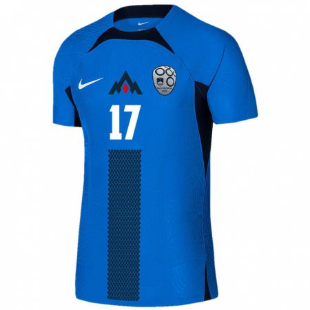 Kandiny Kinder Slowenien Srdjan Kuzmic #17 Blau Auswärtstrikot Trikot 24-26 T-Shirt Österreich