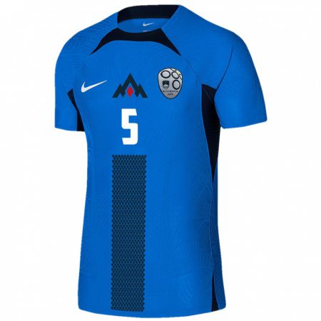 Kandiny Bambino Maglia Slovenia Naja Poje Mihelič #5 Blu Kit Gara Away 24-26 Maglietta