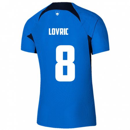 Kandiny Bambino Maglia Slovenia Sandi Lovric #8 Blu Kit Gara Away 24-26 Maglietta