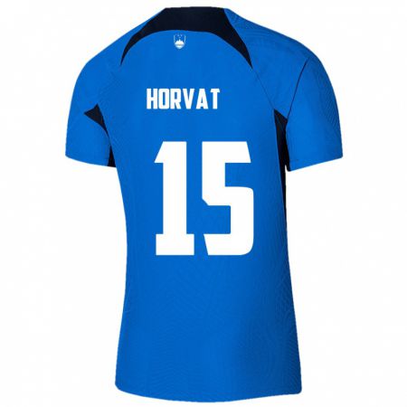 Kandiny Bambino Maglia Slovenia Tomi Horvat #15 Blu Kit Gara Away 24-26 Maglietta