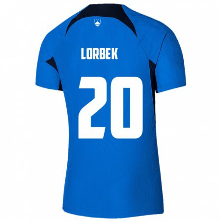 Kandiny Bambino Maglia Slovenia Anej Lorbek #20 Blu Kit Gara Away 24-26 Maglietta